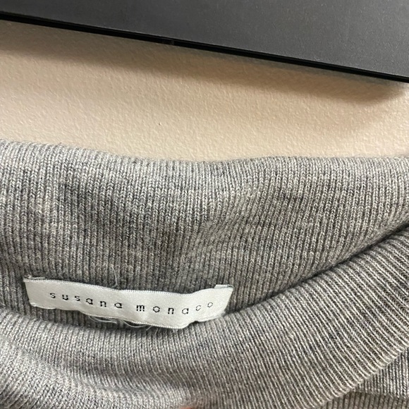 Susana Monaco Cotton Grey Embellished Skirt Size Small - Picture 4 of 5